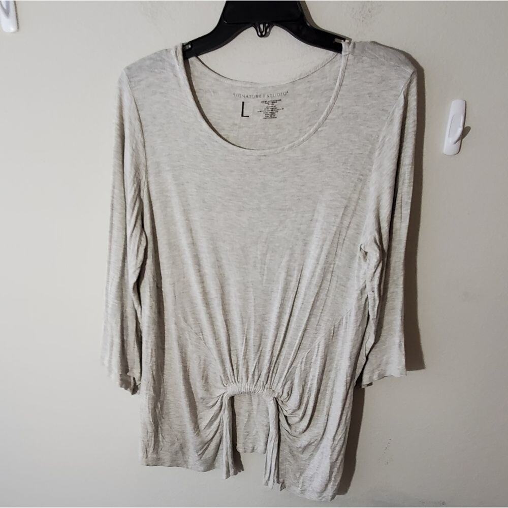 SIGNATURE Studio grey super‎ soft lounge shirt size large